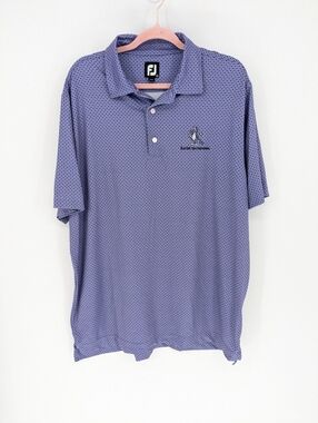 Footjoy FJ Polo Shirt Men's XL Purple Geometric Diamond Gator Invitational Golf